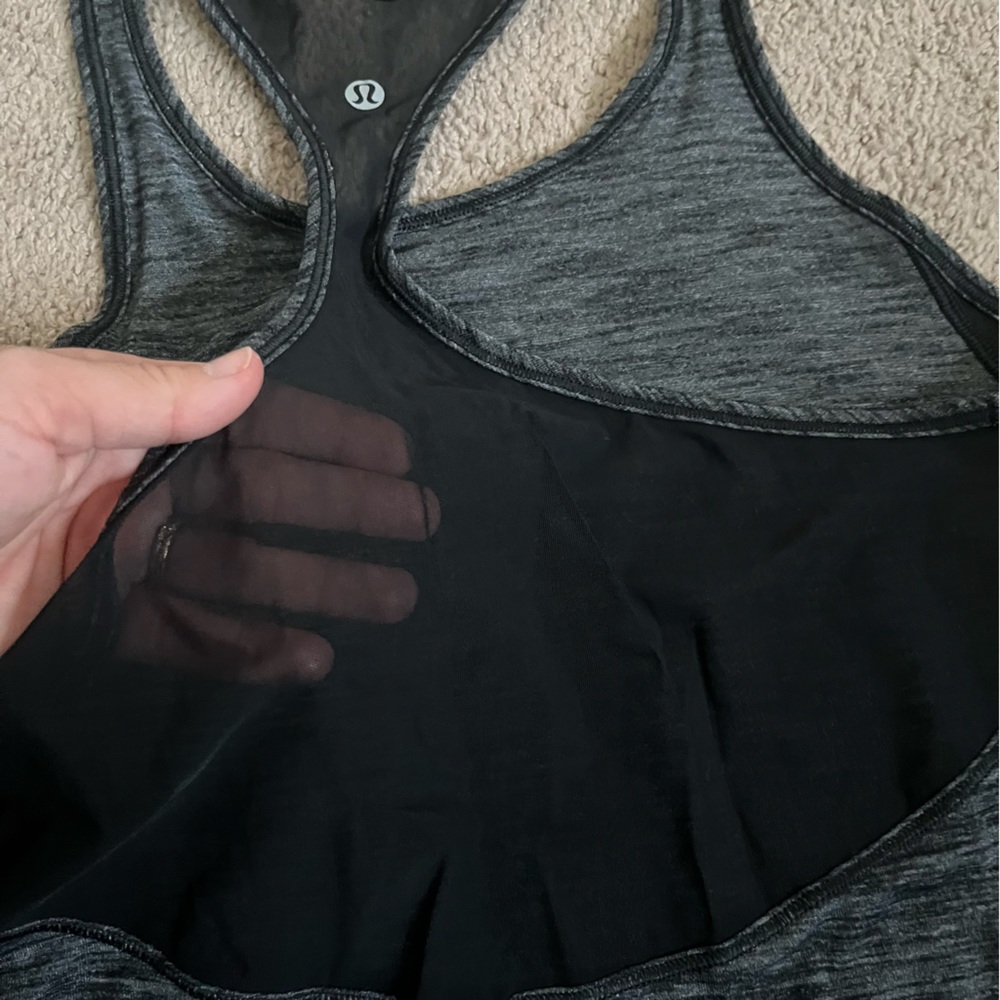 Lululemon Gray/Black Racerback Tanktop - Picture 3 of 3
